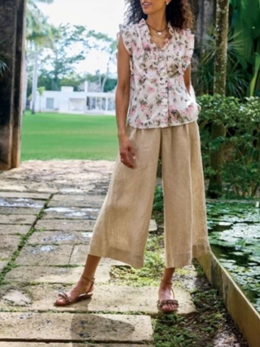 Sundance Wide-Leg Linen Pants Sz12